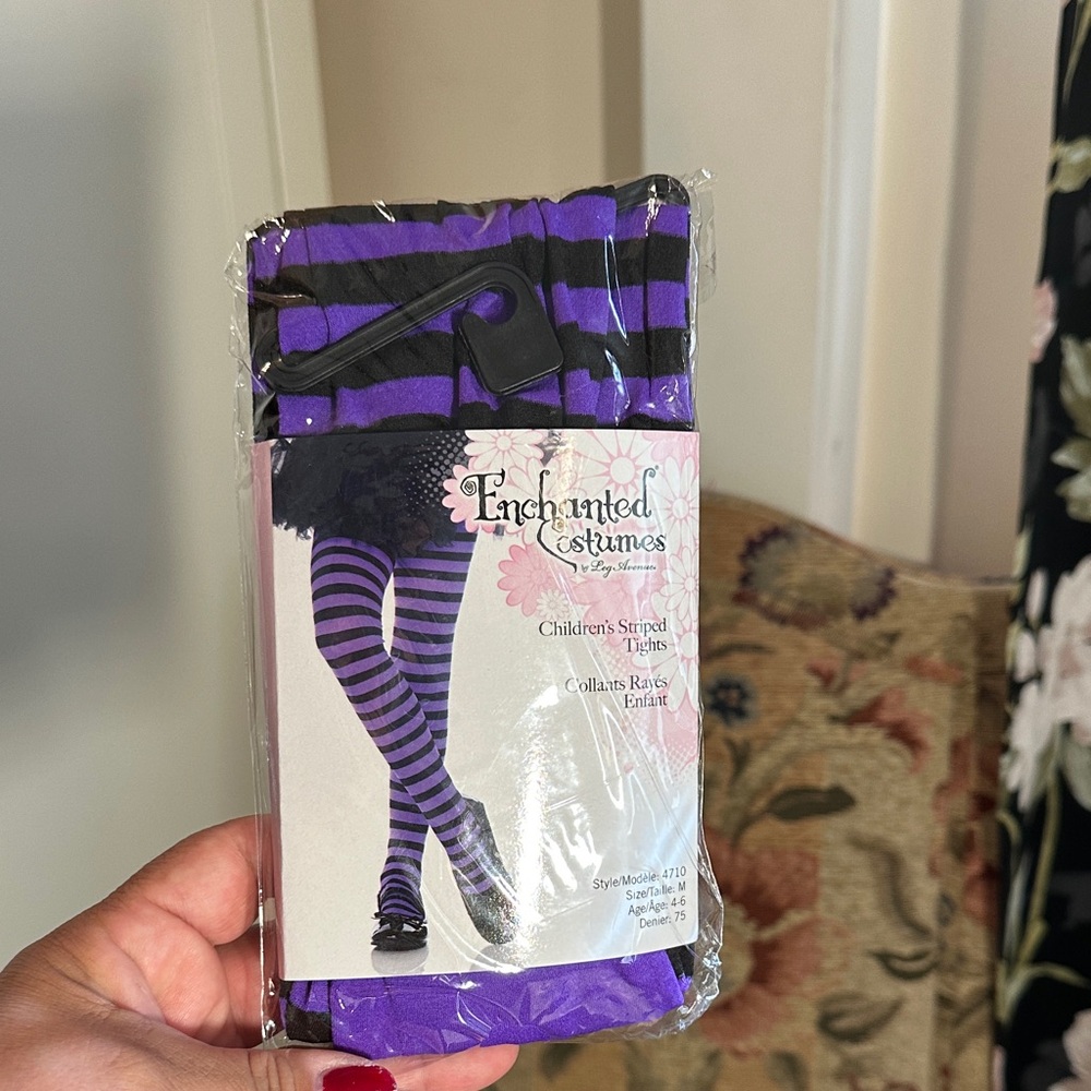 Leg Avenue Purple and Black Children's Tights